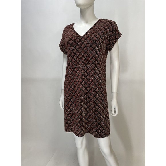 Entro Lavafall Metallic Short Sleeve Mini Dress - Picture 1 of 5